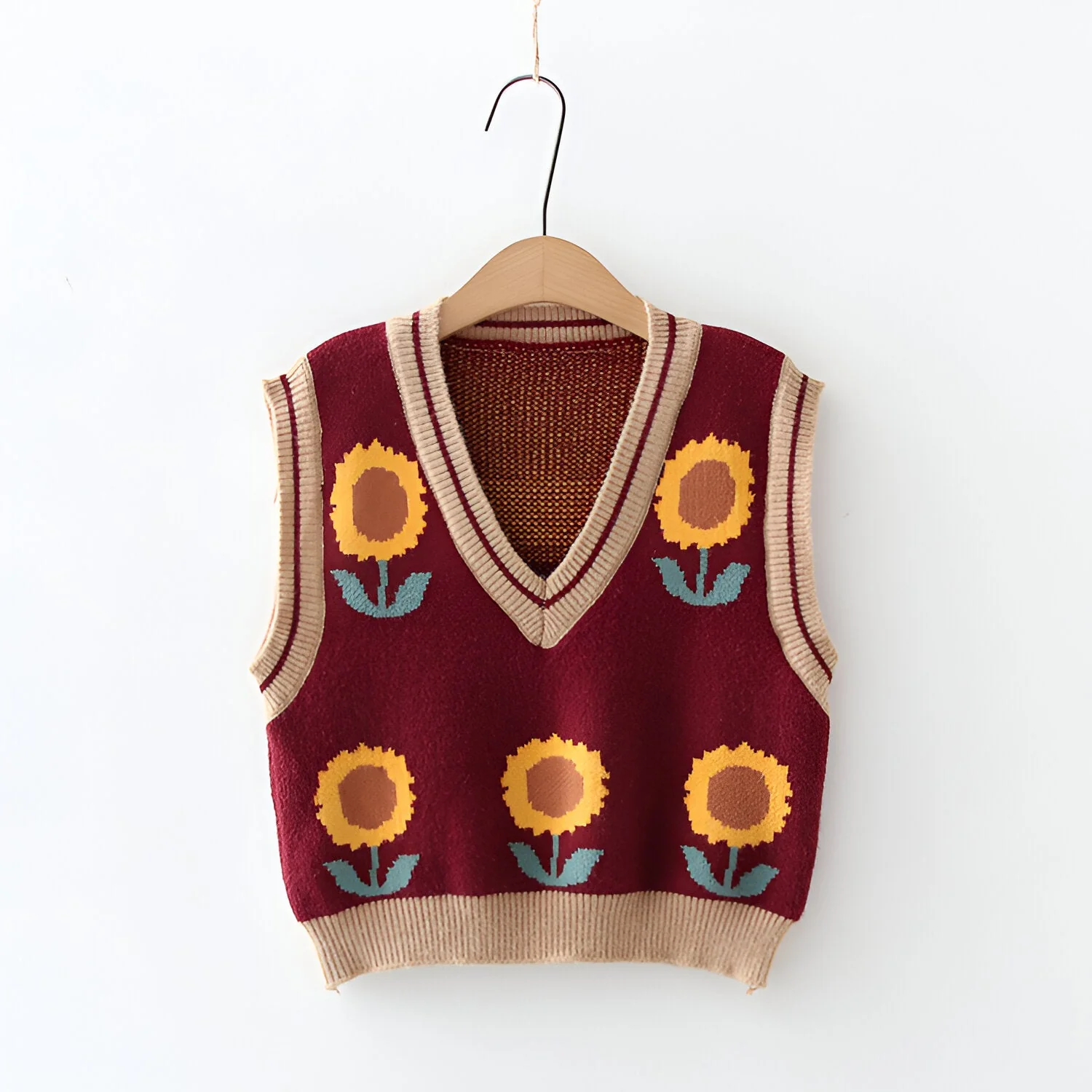 Aiden | Koreanischer Stil Pink Peach Blossom Strickweste - Image 13