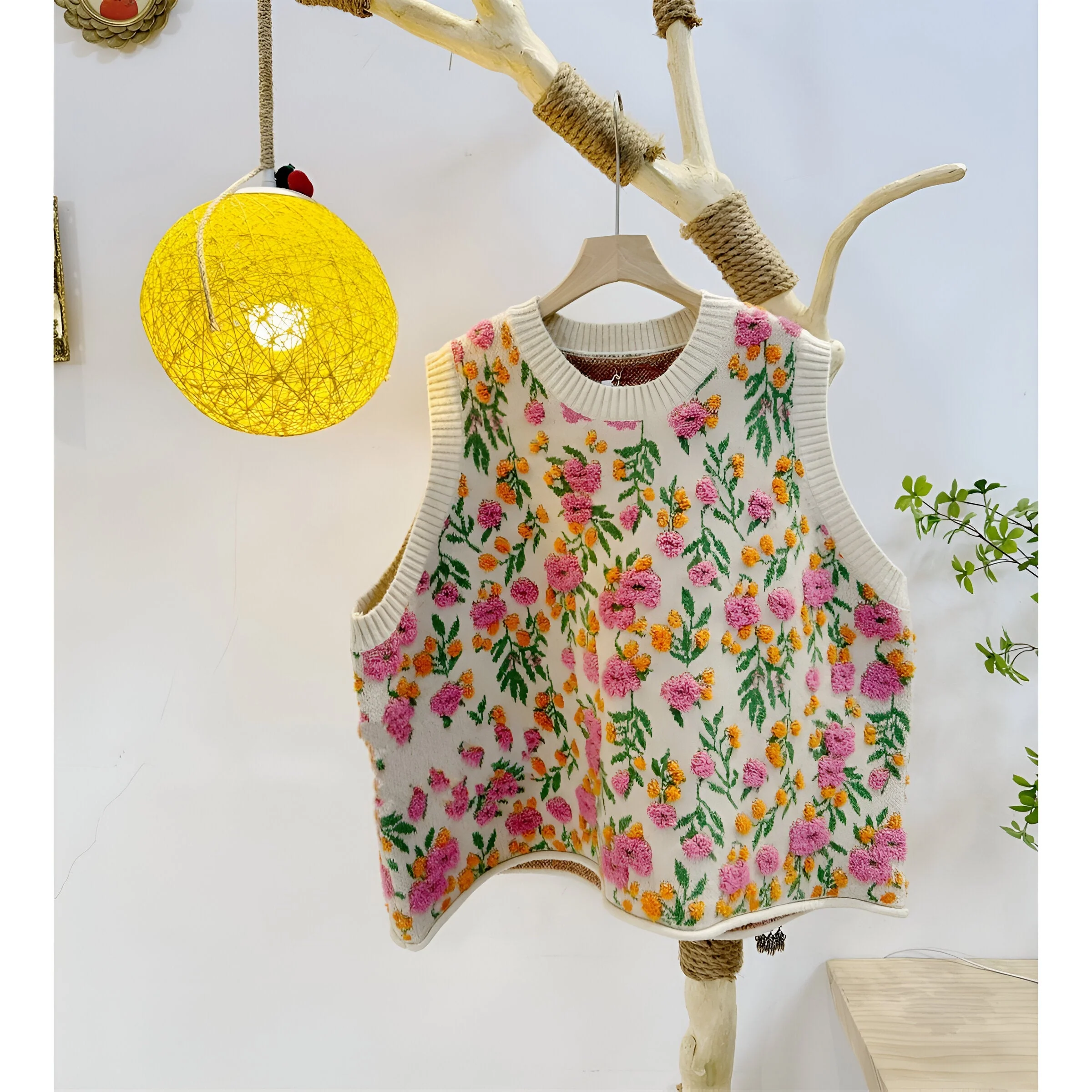 Aiden | Koreanischer Stil Pink Peach Blossom Strickweste - Image 16