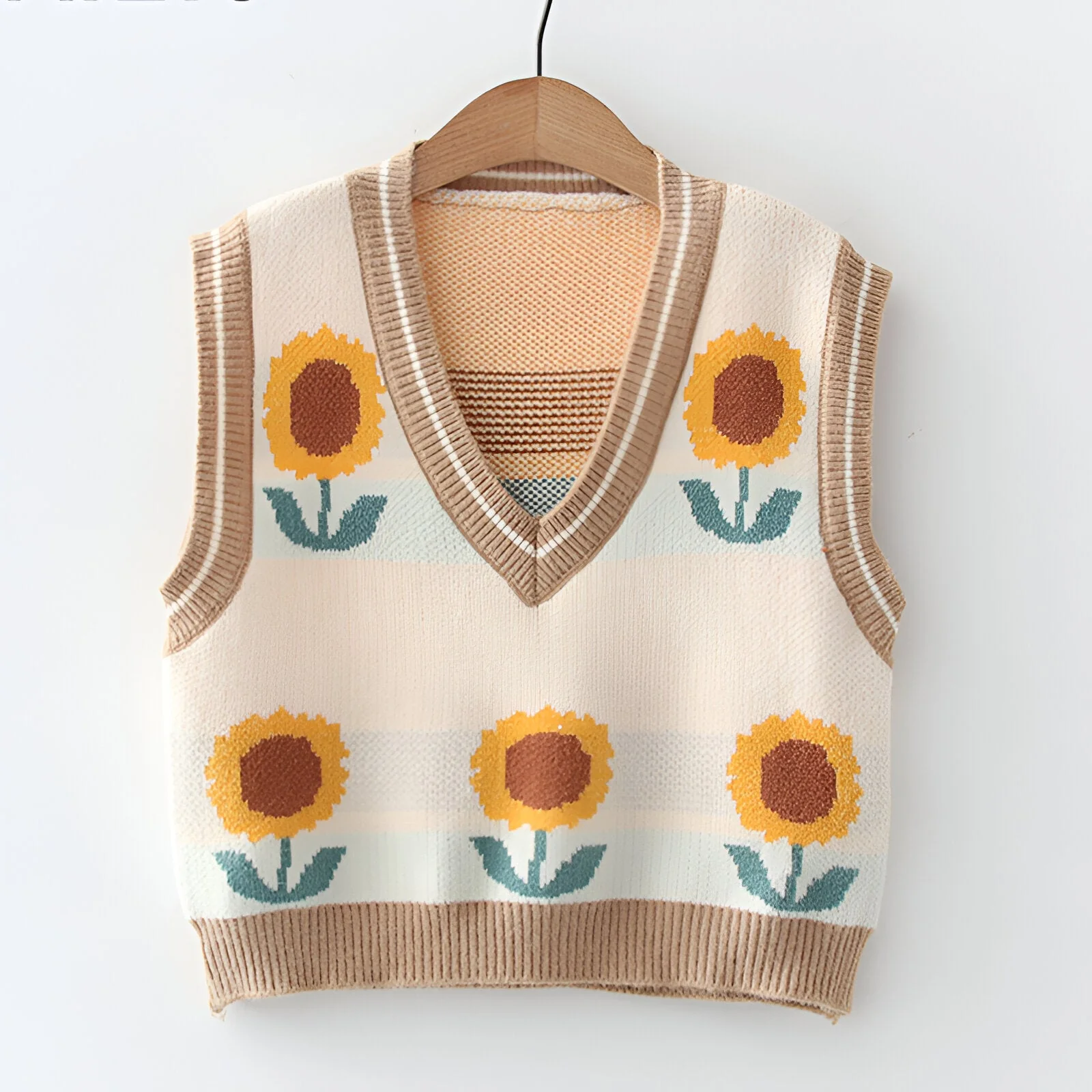 Aiden | Koreanischer Stil Pink Peach Blossom Strickweste - Image 17