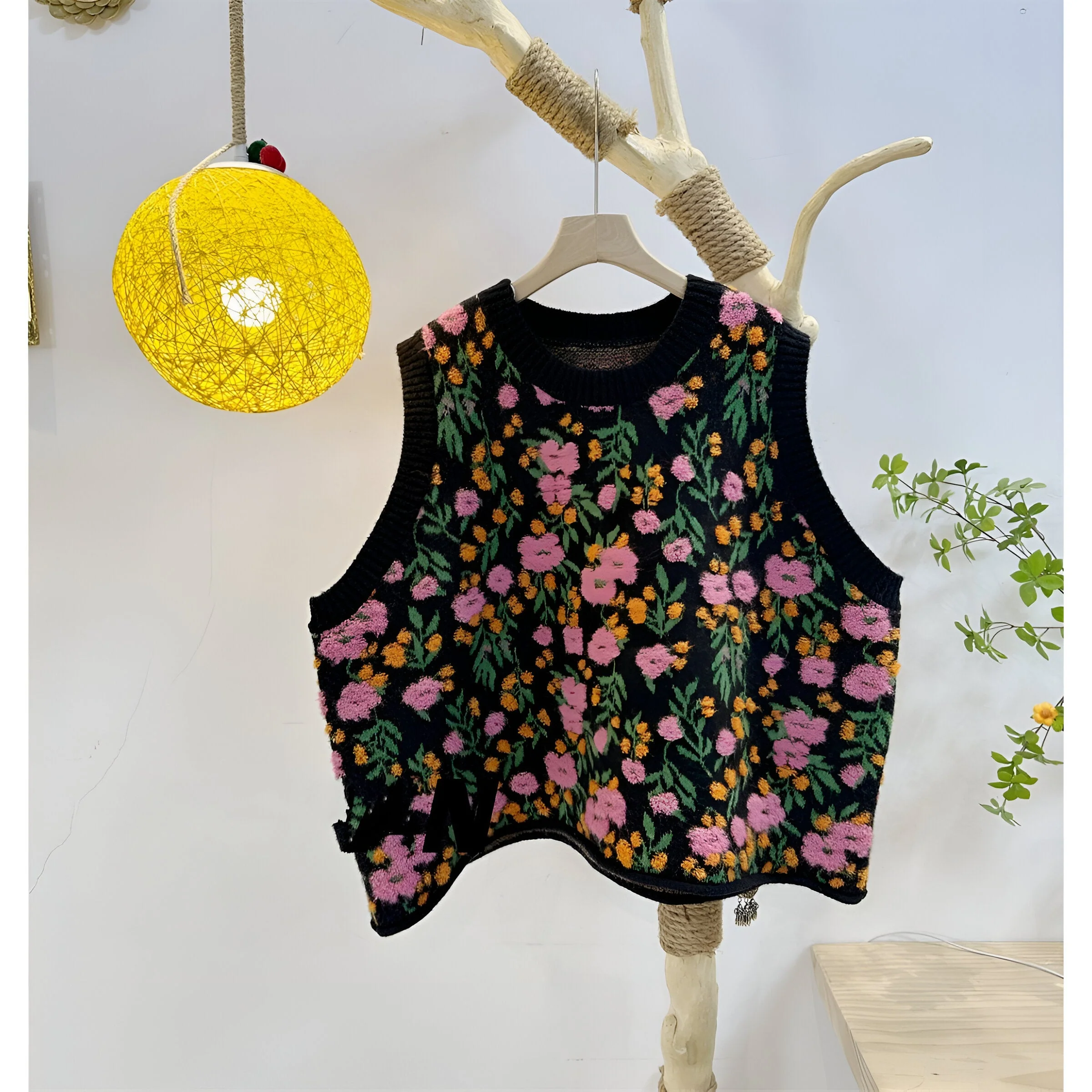 Aiden | Koreanischer Stil Pink Peach Blossom Strickweste - Image 5