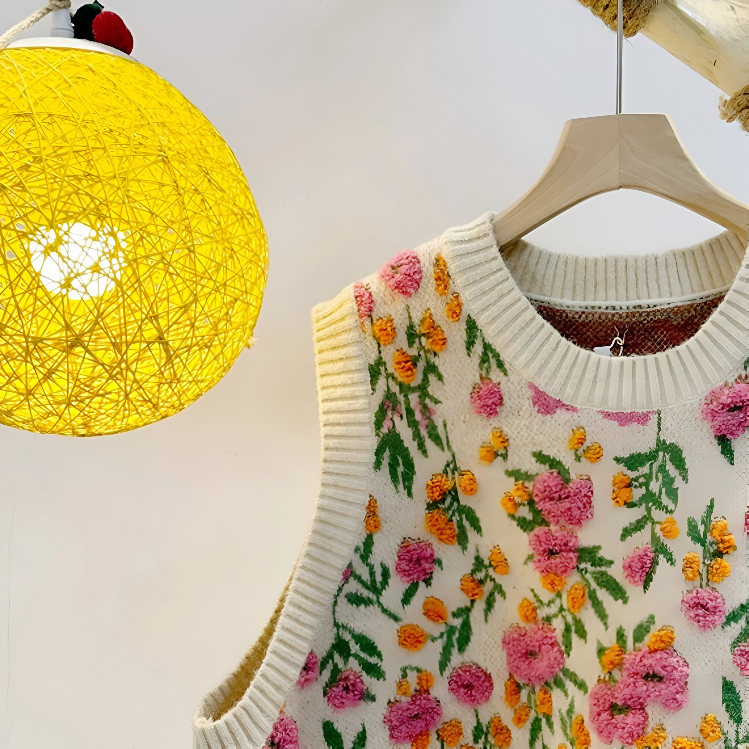 Aiden | Koreanischer Stil Pink Peach Blossom Strickweste - Image 6