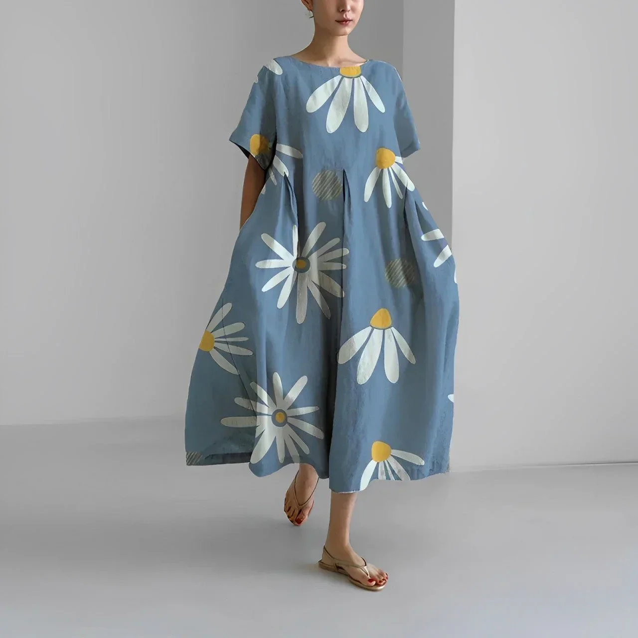 Akio – Oversize-Maxikleid aus Baumwolle mit Blumenmuster - Image 10