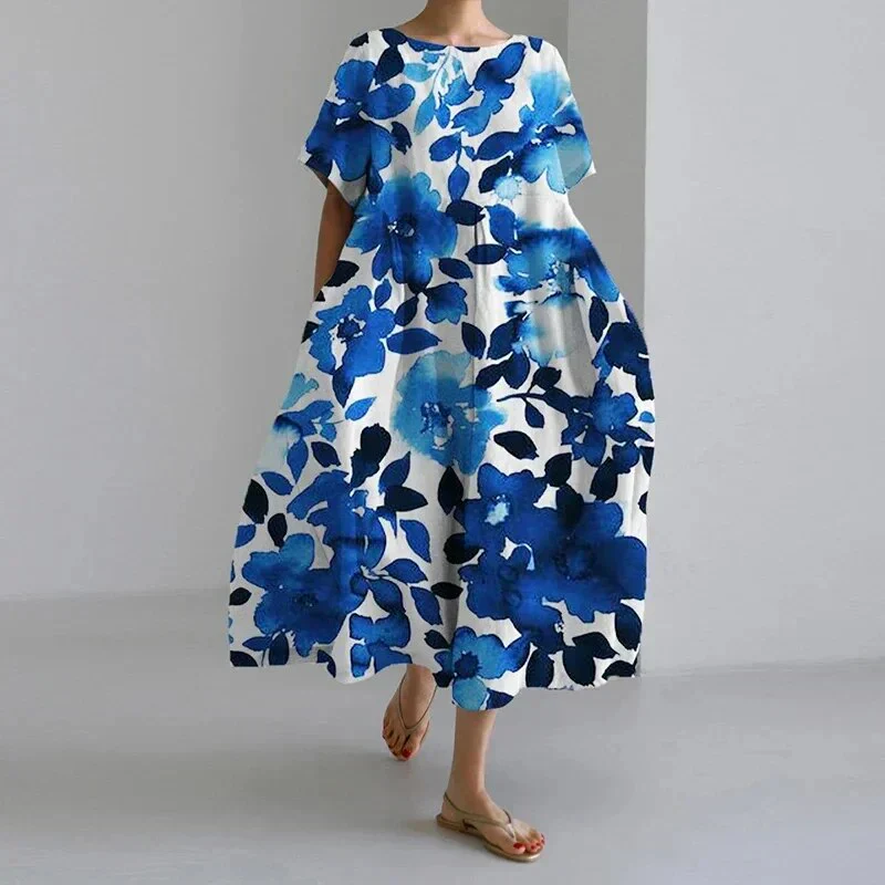 Akio – Oversize-Maxikleid aus Baumwolle mit Blumenmuster - Image 11