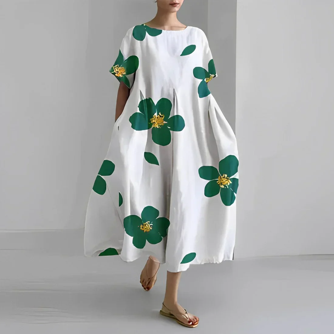 Akio – Oversize-Maxikleid aus Baumwolle mit Blumenmuster - Image 2