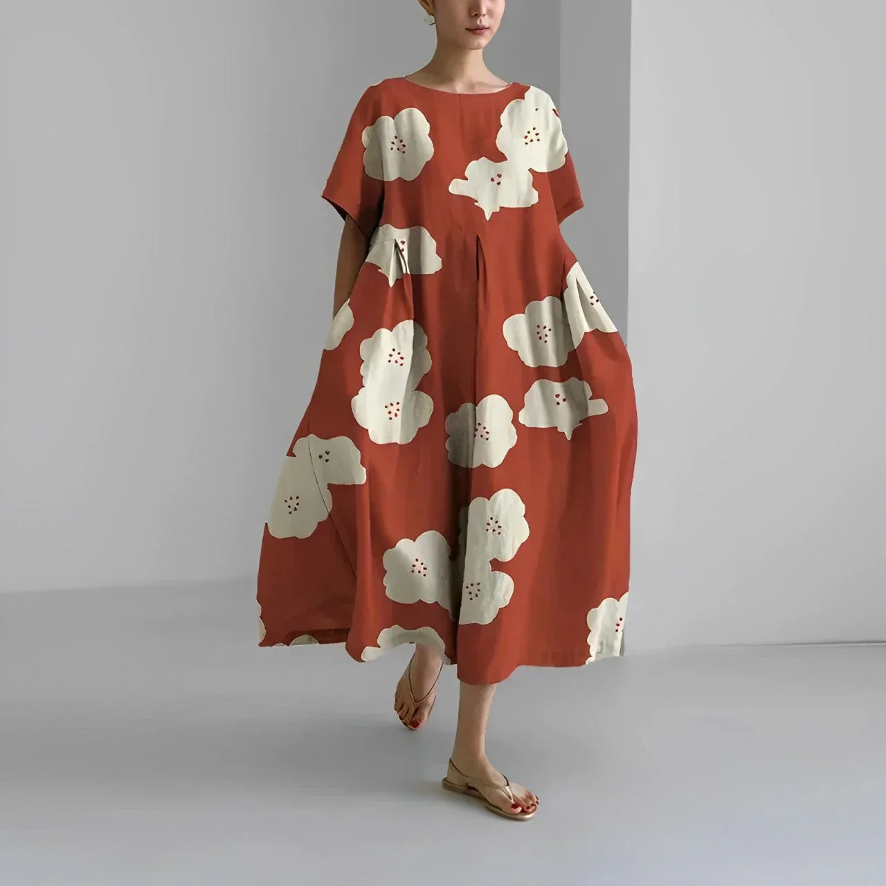 Akio – Oversize-Maxikleid aus Baumwolle mit Blumenmuster - Image 9