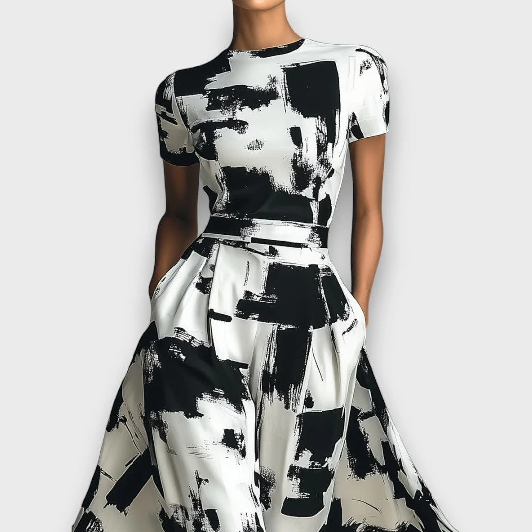Alessira – Damenkleid mit abstraktem Print - Image 3