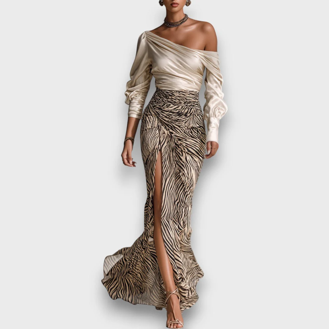 Alessira – Langes Satin-Top mit Off-Shoulder-Design - Image 4