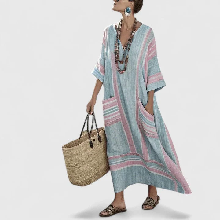 Alina | Damen Boho Taschen Maxi Kleid - Image 9