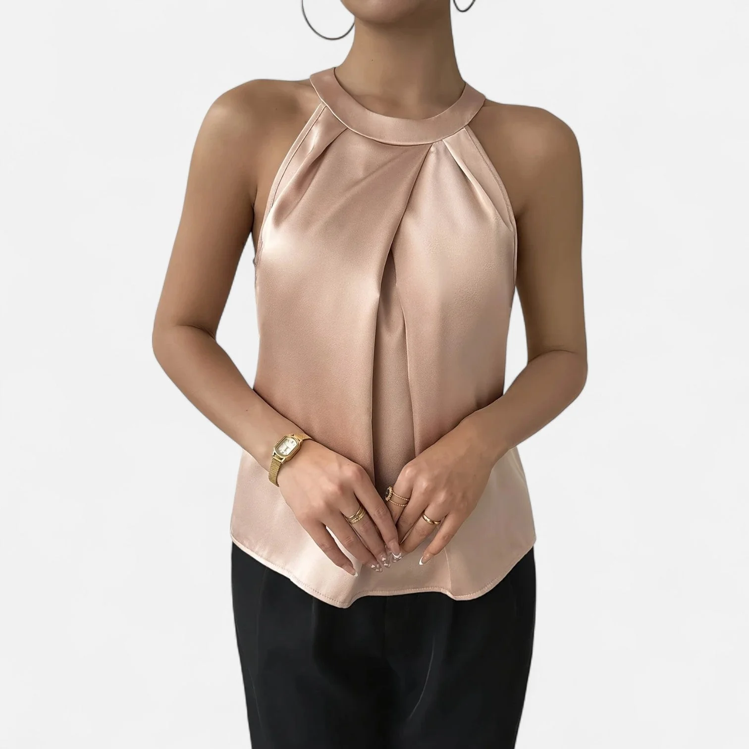 Alina Stilvolles Satin Neckholder Top für Damen - Image 3