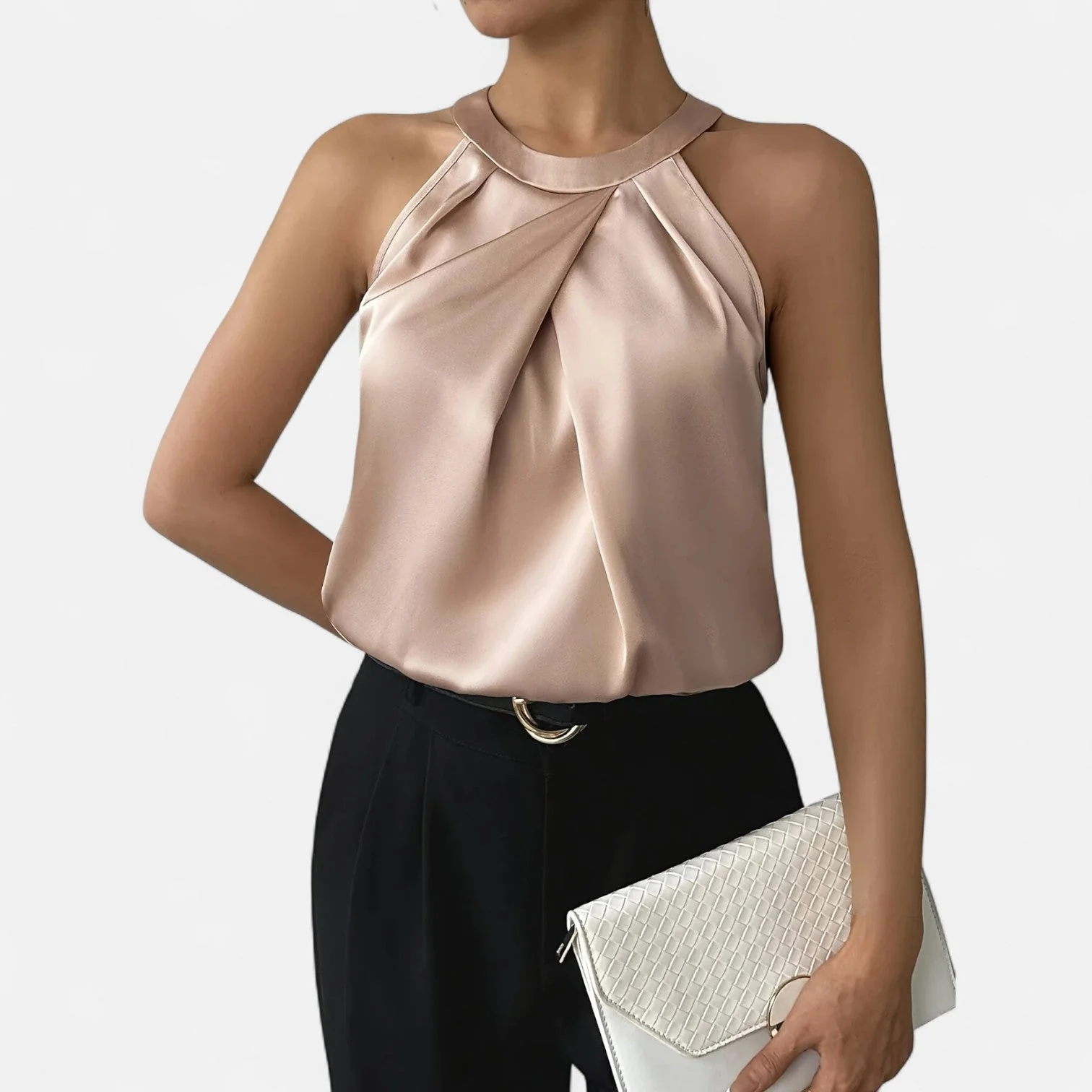 Alina Stilvolles Satin Neckholder Top für Damen - Image 5