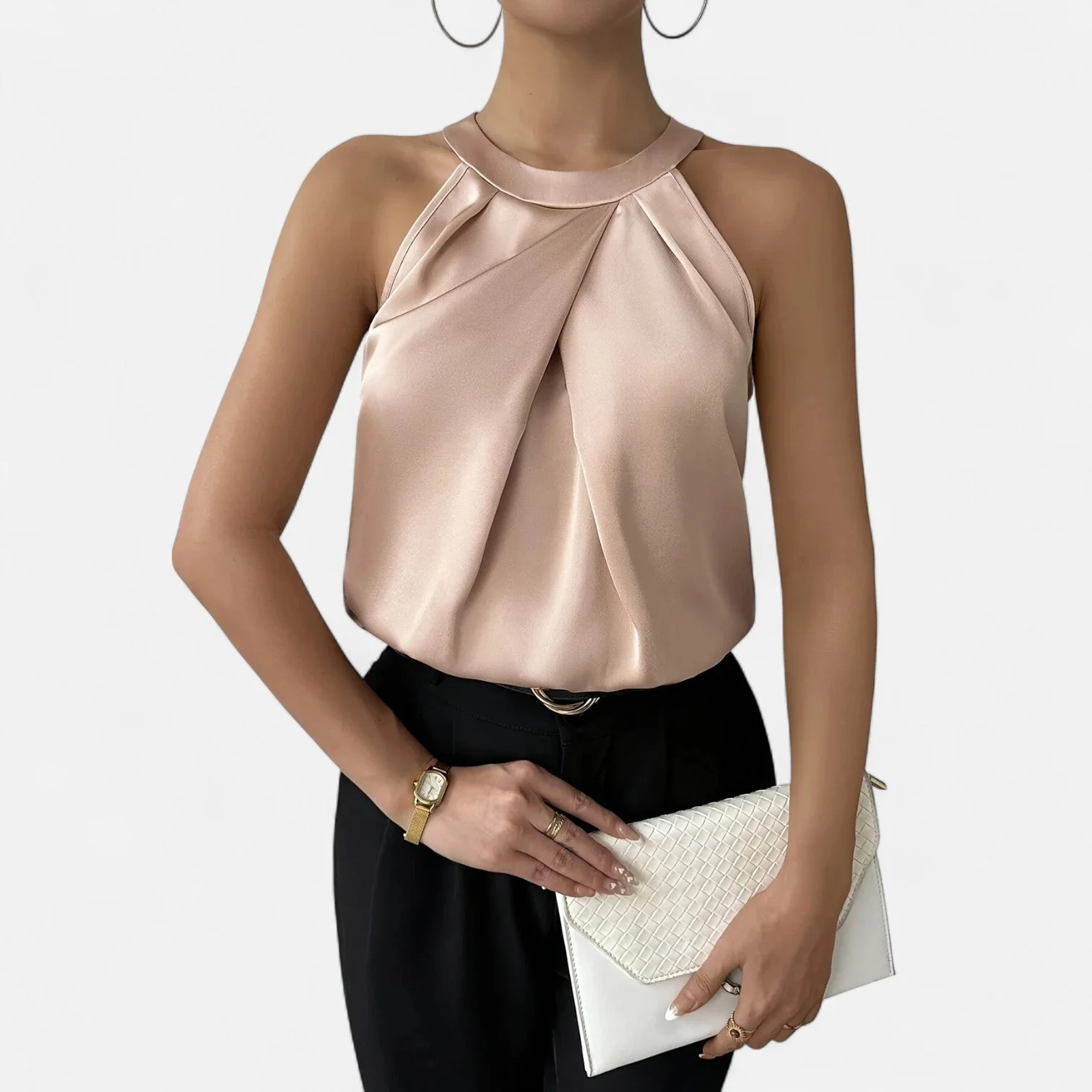 Alina Stilvolles Satin Neckholder Top für Damen - Image 7