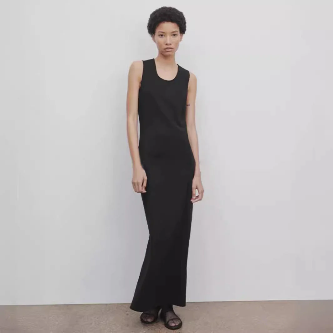 Allegra-Damen Maxikleid im minimalistischen Stil mit ärmellosem Design - Image 3