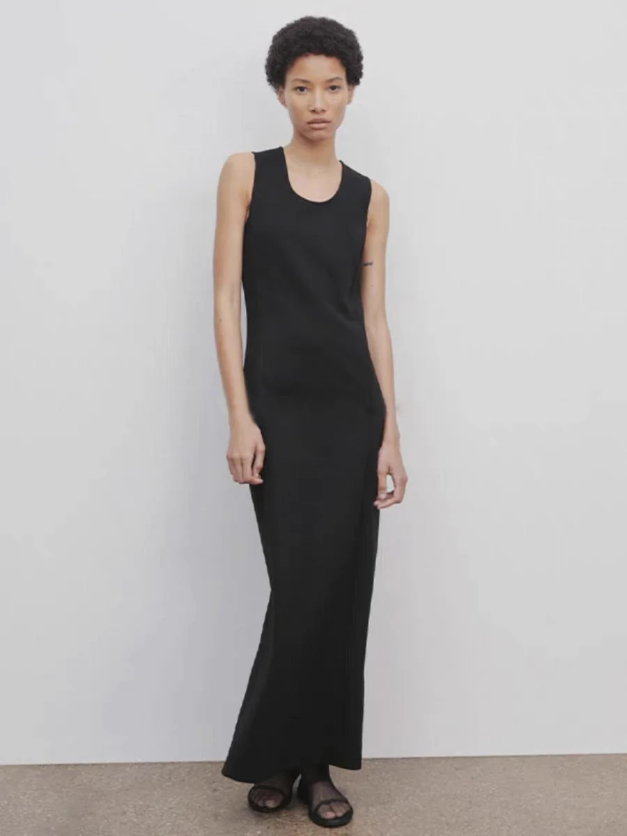 Allegra-Damen Maxikleid im minimalistischen Stil mit ärmellosem Design - Image 5