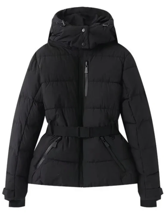 Alma – Damen Stepp Skijacke Mit Gürtel - Image 2