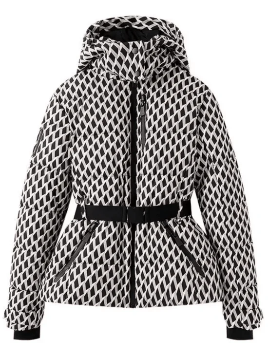 Alma – Damen Stepp Skijacke Mit Gürtel - Image 3