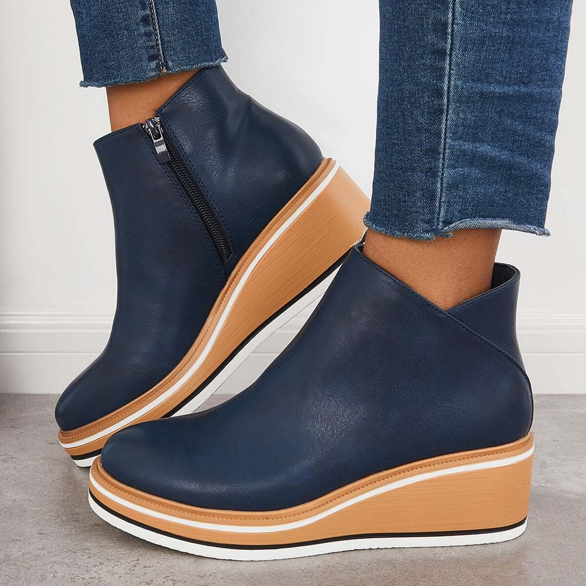 Alma | Reißverschluss Stiefelette mit modernem Plateau - Image 11