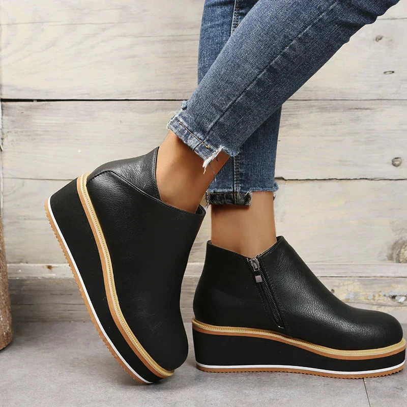 Alma | Reißverschluss Stiefelette mit modernem Plateau - Image 4