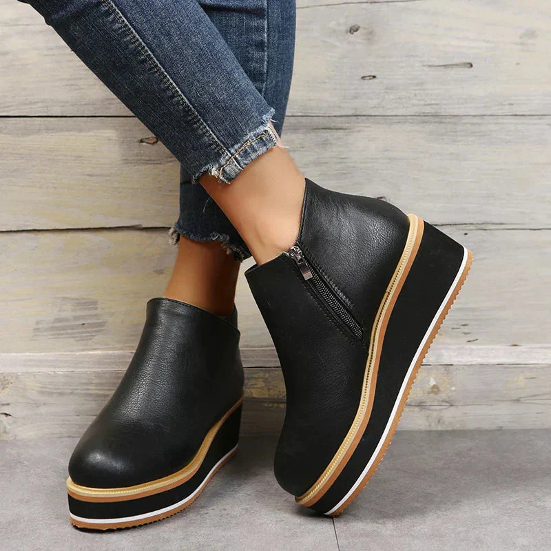 Alma | Reißverschluss Stiefelette mit modernem Plateau - Image 5