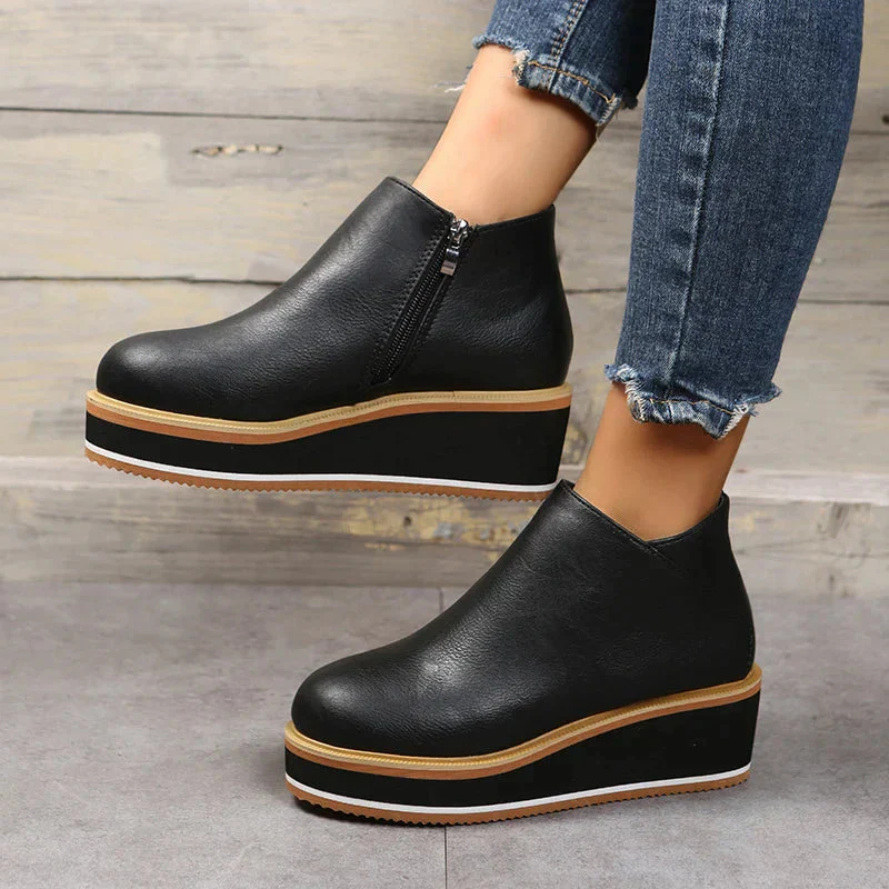 Alma | Reißverschluss Stiefelette mit modernem Plateau - Image 6