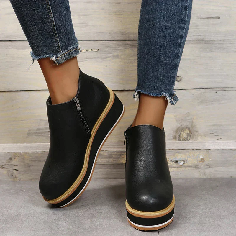 Alma | Reißverschluss Stiefelette mit modernem Plateau - Image 7