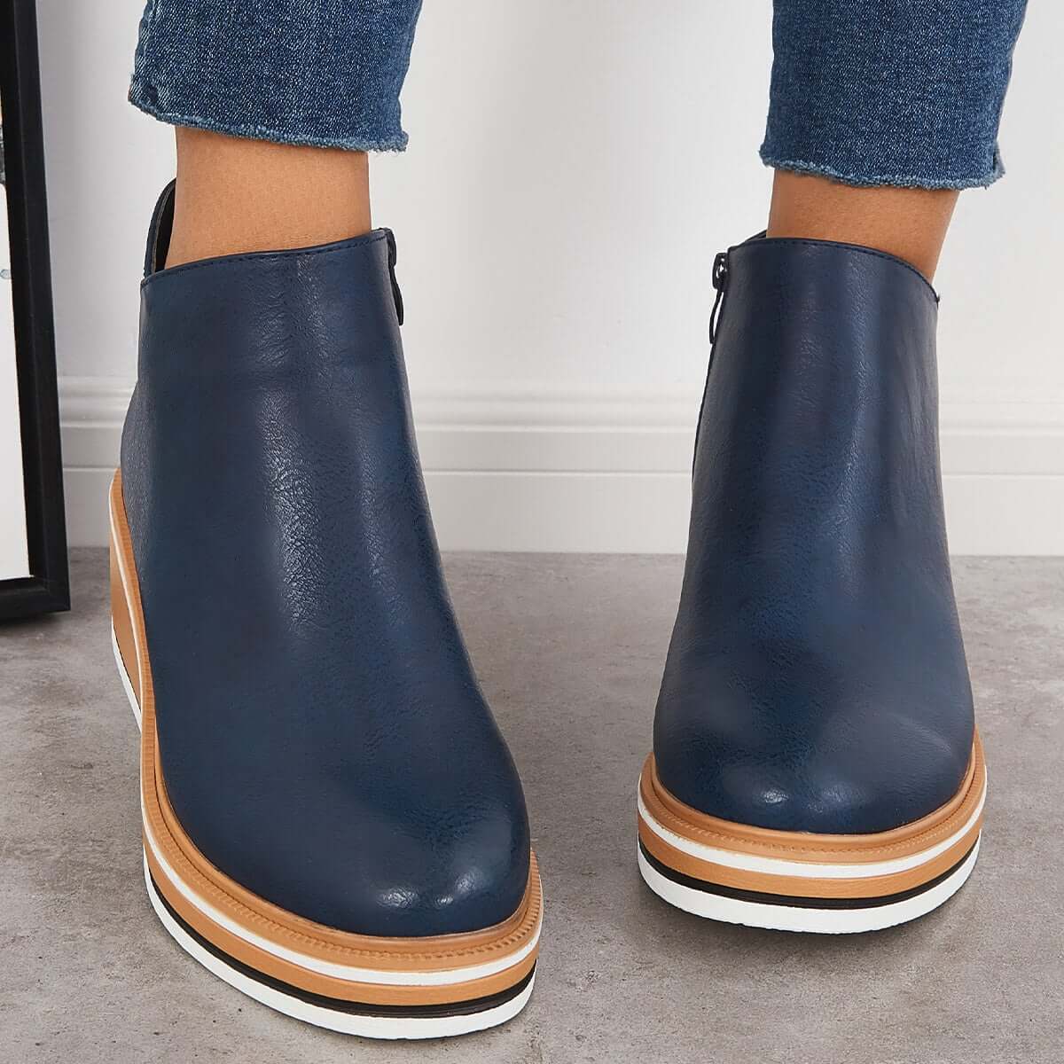 Alma | Reißverschluss Stiefelette mit modernem Plateau - Image 9
