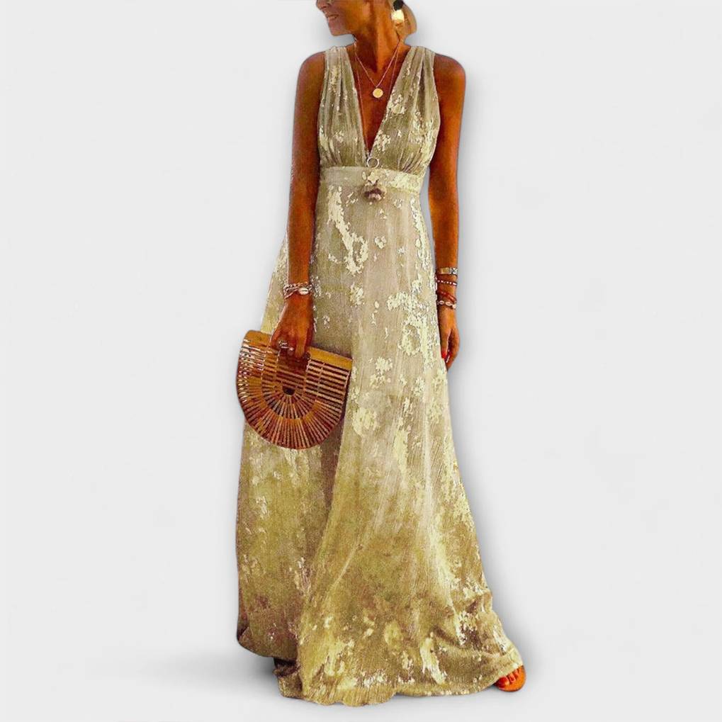Almera – Leichtes Maxikleid mit goldenen Reflexen - Image 2