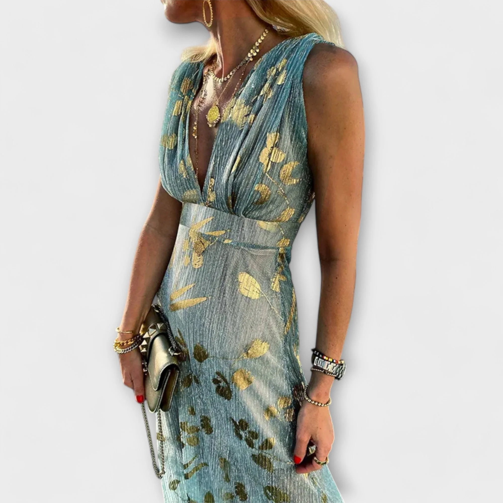 Almera – Leichtes Maxikleid mit goldenen Reflexen - Image 3