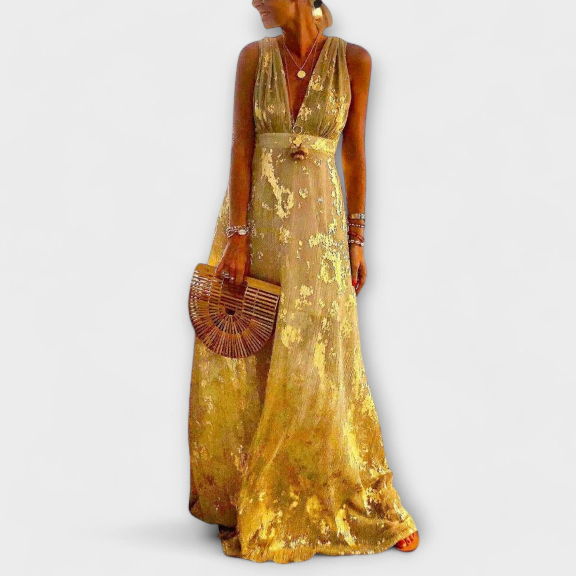 Almera – Leichtes Maxikleid mit goldenen Reflexen - Image 8