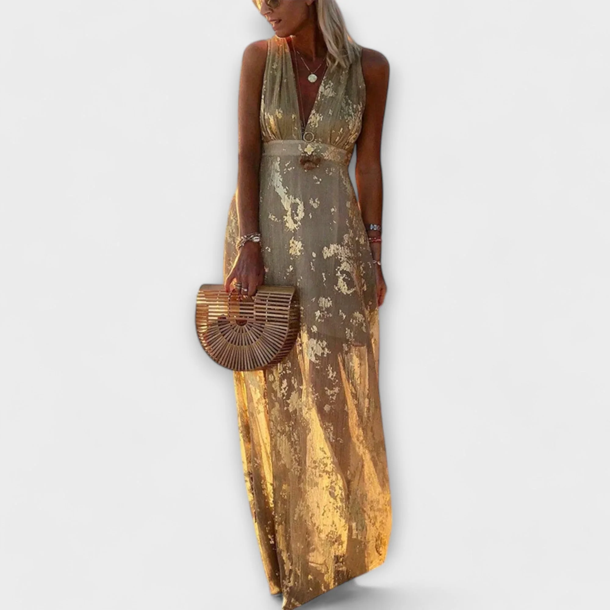 Almera – Leichtes Maxikleid mit goldenen Reflexen - Image 9