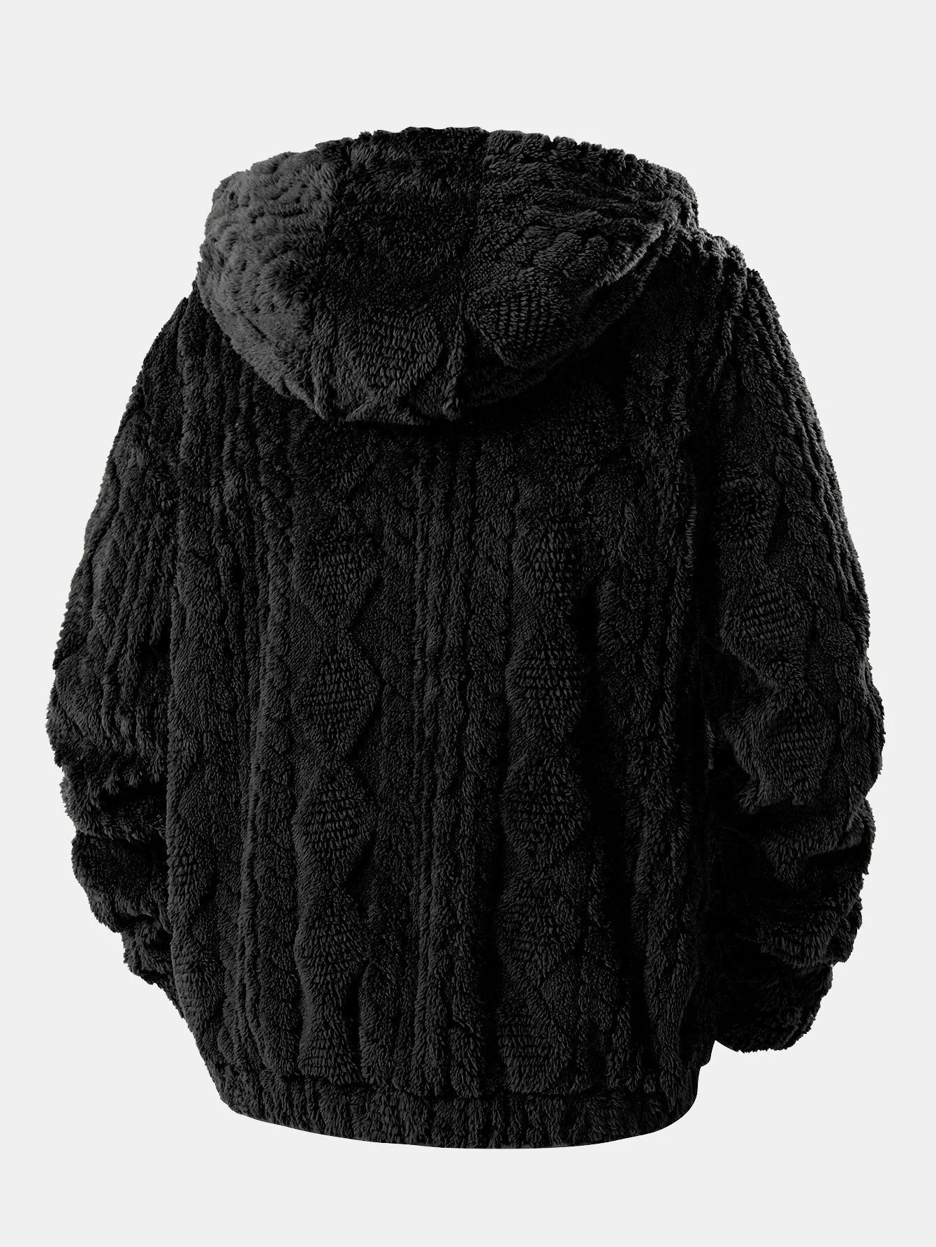 Alonzo – Geometrischer Jacquard Teddy Kapuzenpullover - Image 2
