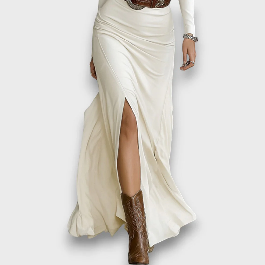 Alvara – Maxikleid mit Reverskragen und langen Ärmeln - Image 4