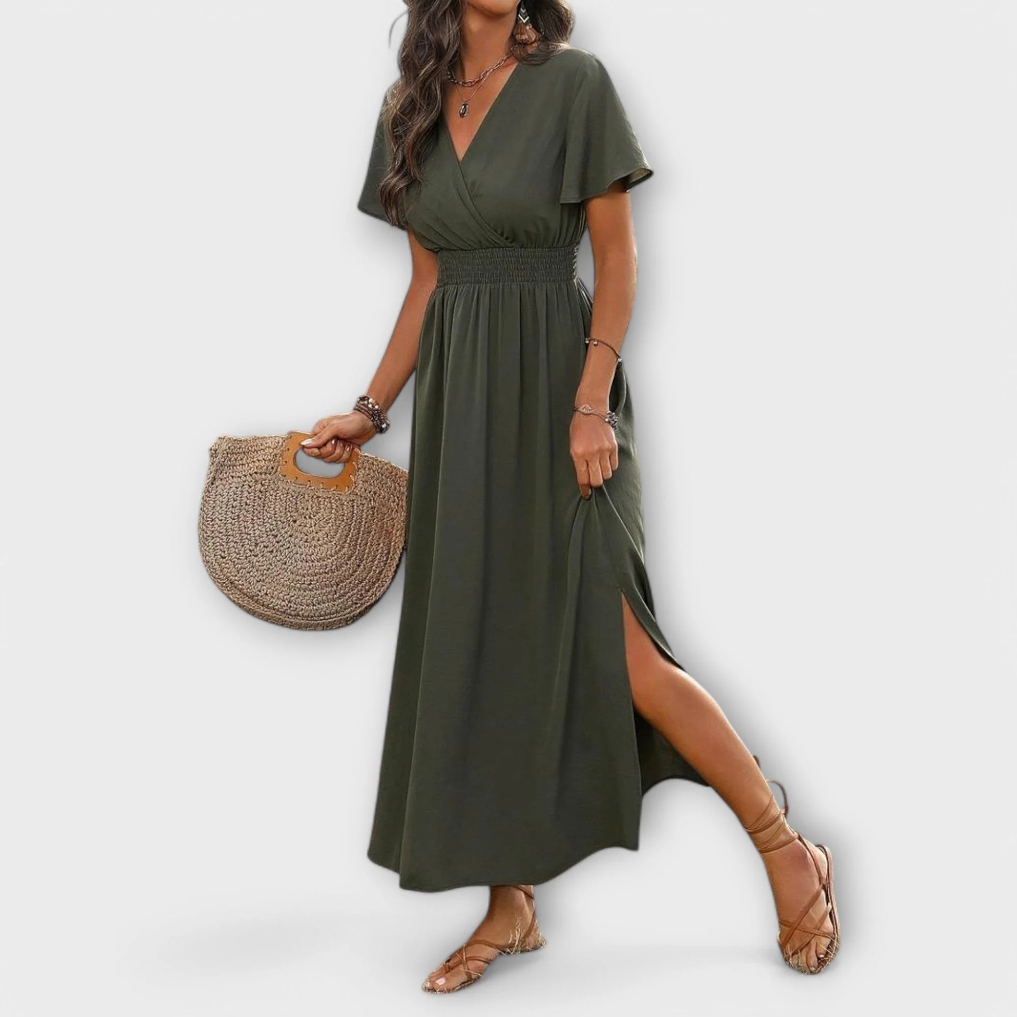 Alvera – Maxikleid mit Wickeleffekt und Seitenschlitz - Image 3