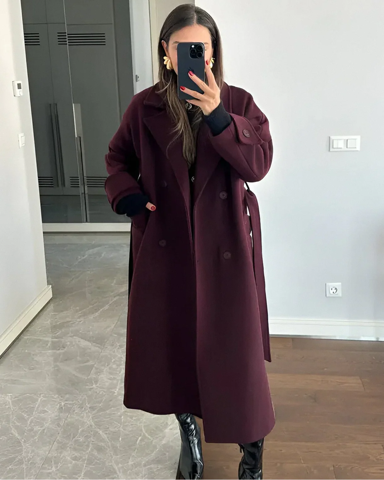 Amalia | Weinrot Trenchcoat - Image 6