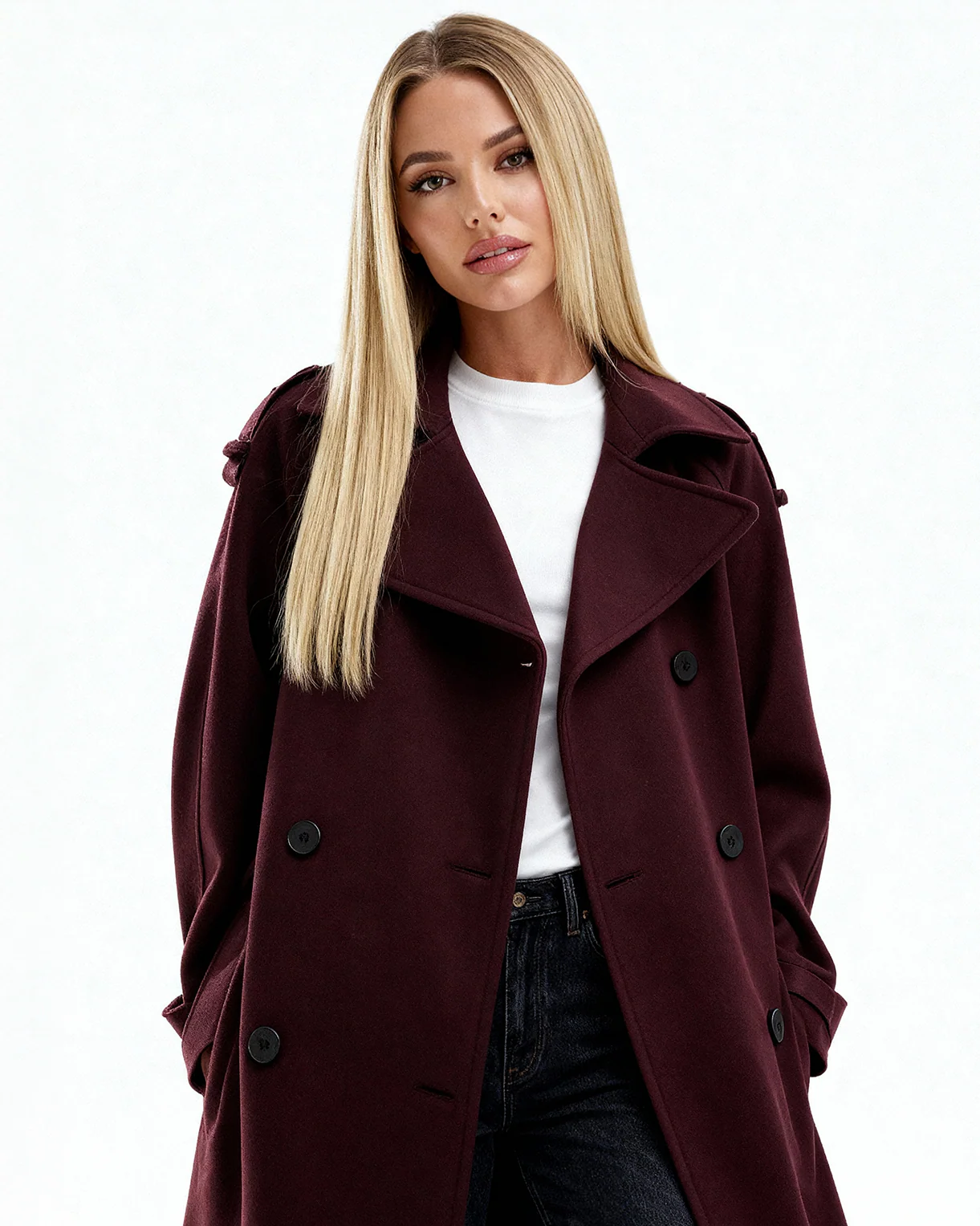 Amalia | Weinrot Trenchcoat - Image 8