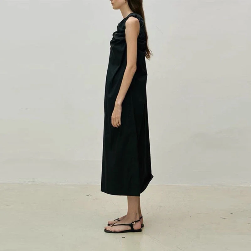 Amanda- Damen Maxikleid mit raffiniertem V-Ausschnitt und Material - Image 2