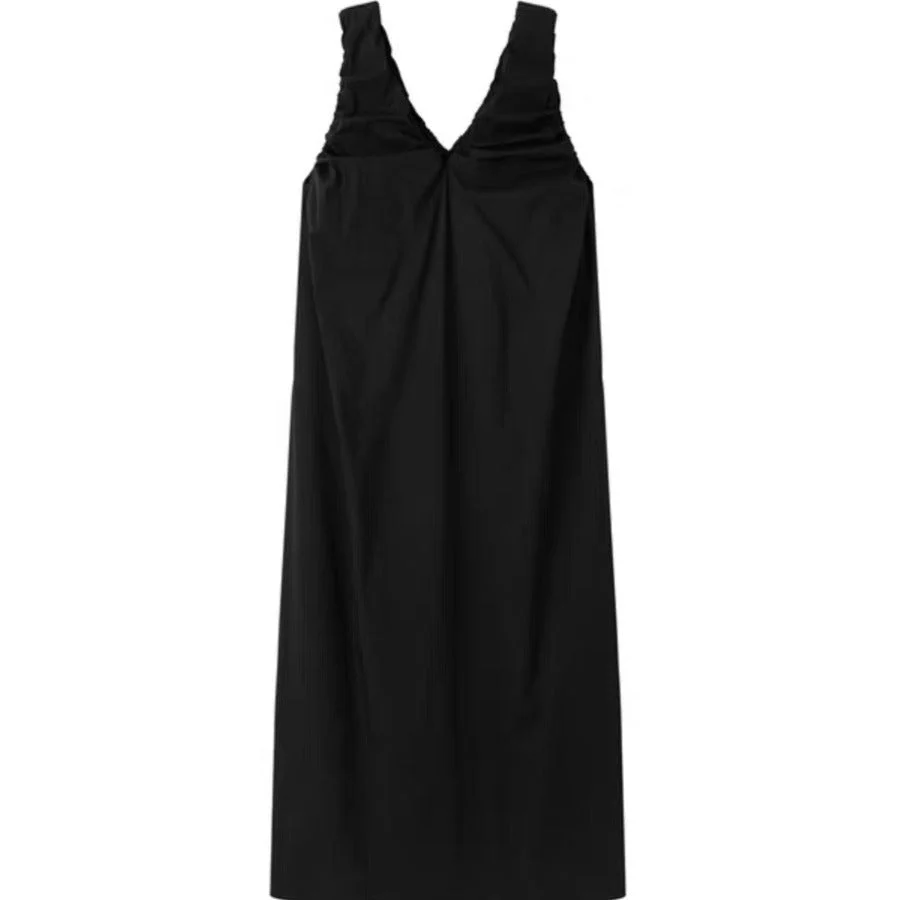 Amanda- Damen Maxikleid mit raffiniertem V-Ausschnitt und Material - Image 5