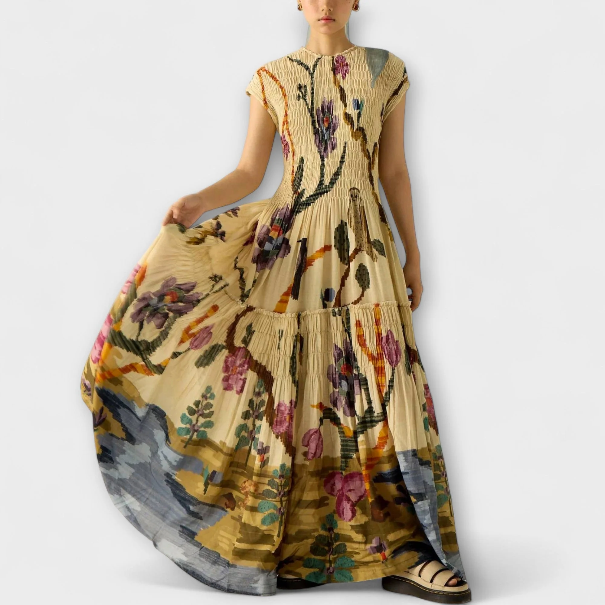 Amanda - Maxikleid mit Faltendruck - Image 3