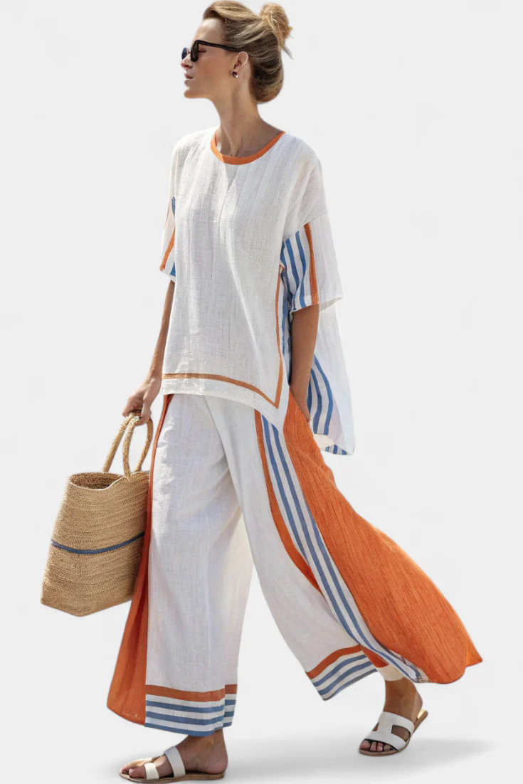 Amarice – Set mit weitem Schnitt und Streifendetail - Image 3