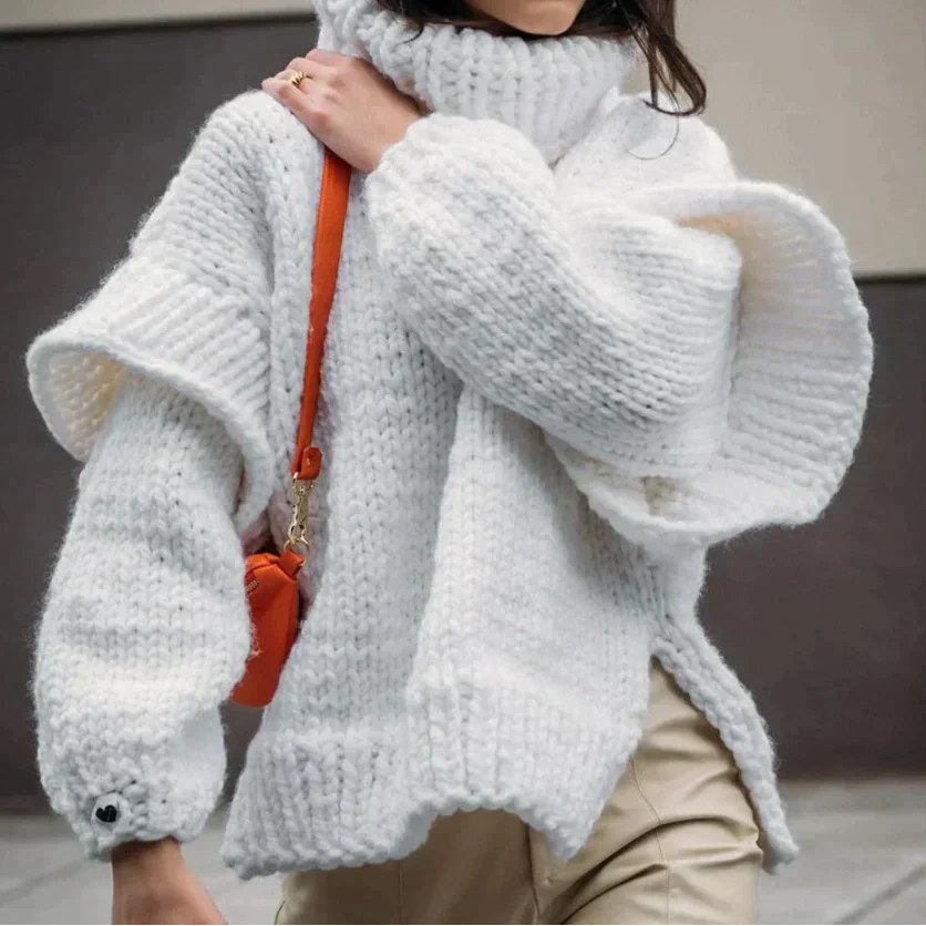 Amelia – Damen Grobstrickpullover Mit Rollkragen - Image 3
