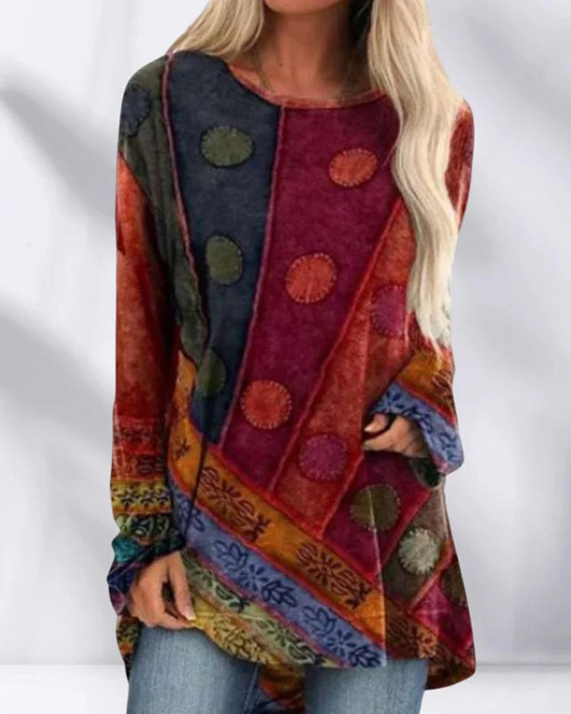 Amelia – Damen Longshirt Mit Musterdesign - Image 2