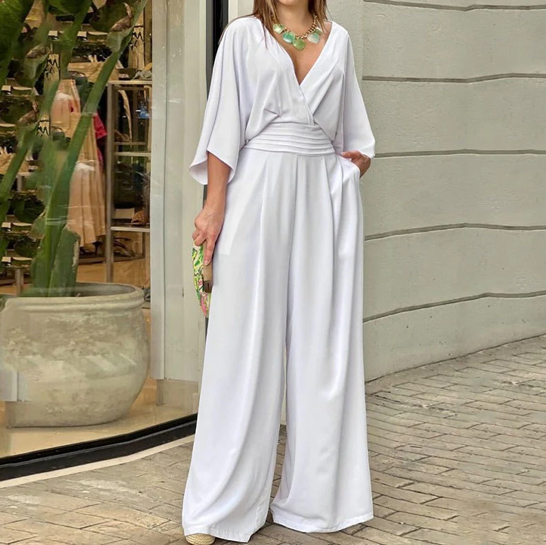 Amelia - Design mit V-Ausschnitt, hoher Taille und weitem Bein - Image 3