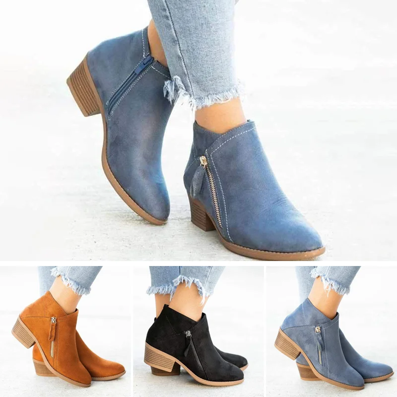 Amelia – Elegante Damen Stiefelette mit Blockabsatz und Reißverschluss - Image 2