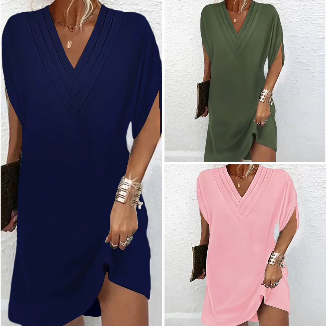 Amelia | Elegantes V-Ausschnitt Kleid - Image 3