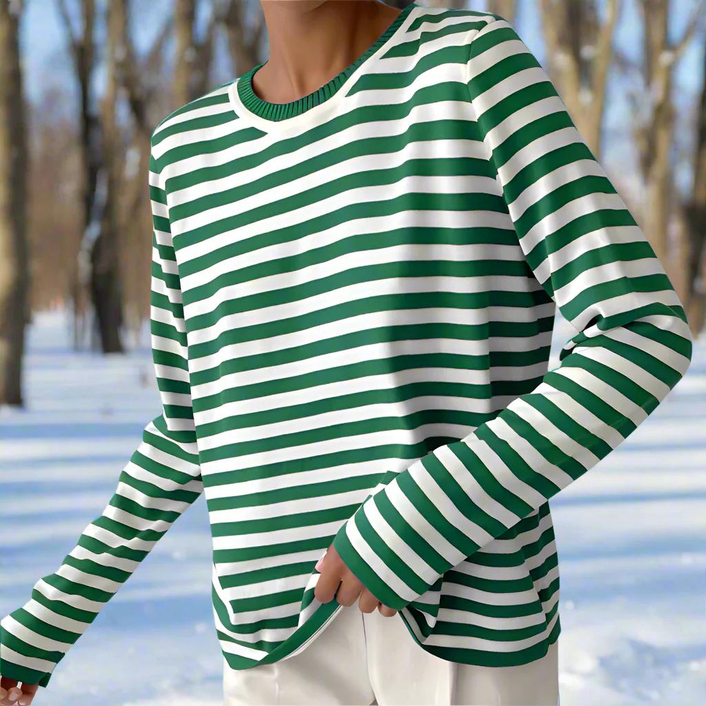 Amelia – Lässiges gestreiftes Damen Langarmshirt - Image 10