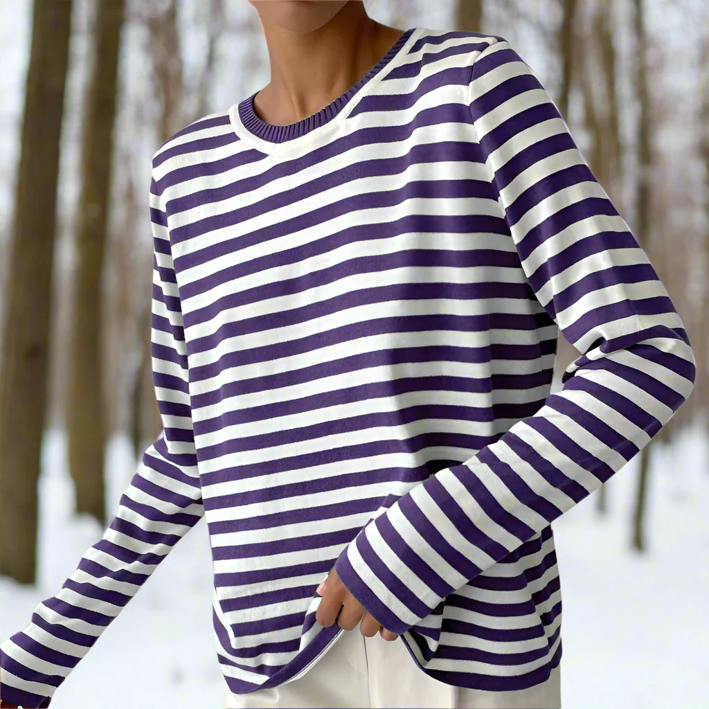 Amelia – Lässiges gestreiftes Damen Langarmshirt - Image 12
