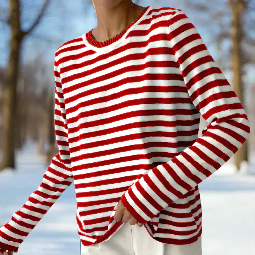 Amelia – Lässiges gestreiftes Damen Langarmshirt - Image 13