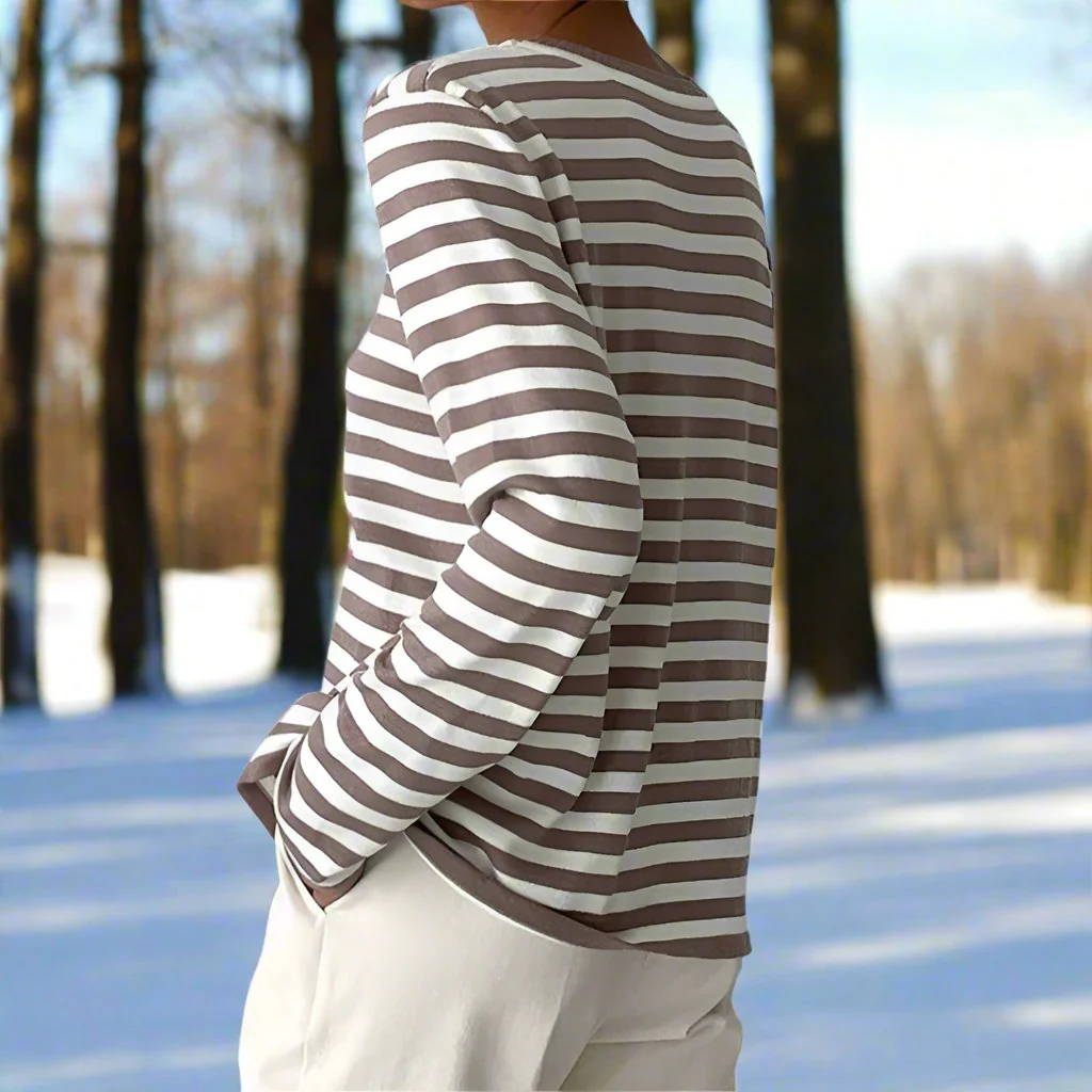 Amelia – Lässiges gestreiftes Damen Langarmshirt - Image 6