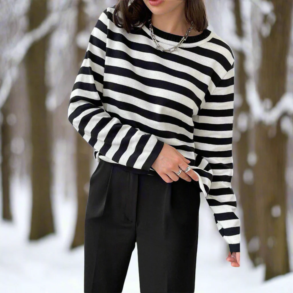 Amelia – Lässiges gestreiftes Damen Langarmshirt - Image 7