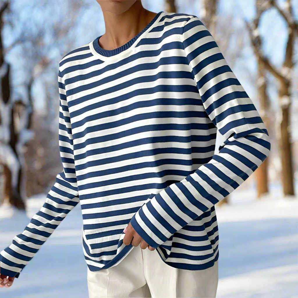 Amelia – Lässiges gestreiftes Damen Langarmshirt - Image 8