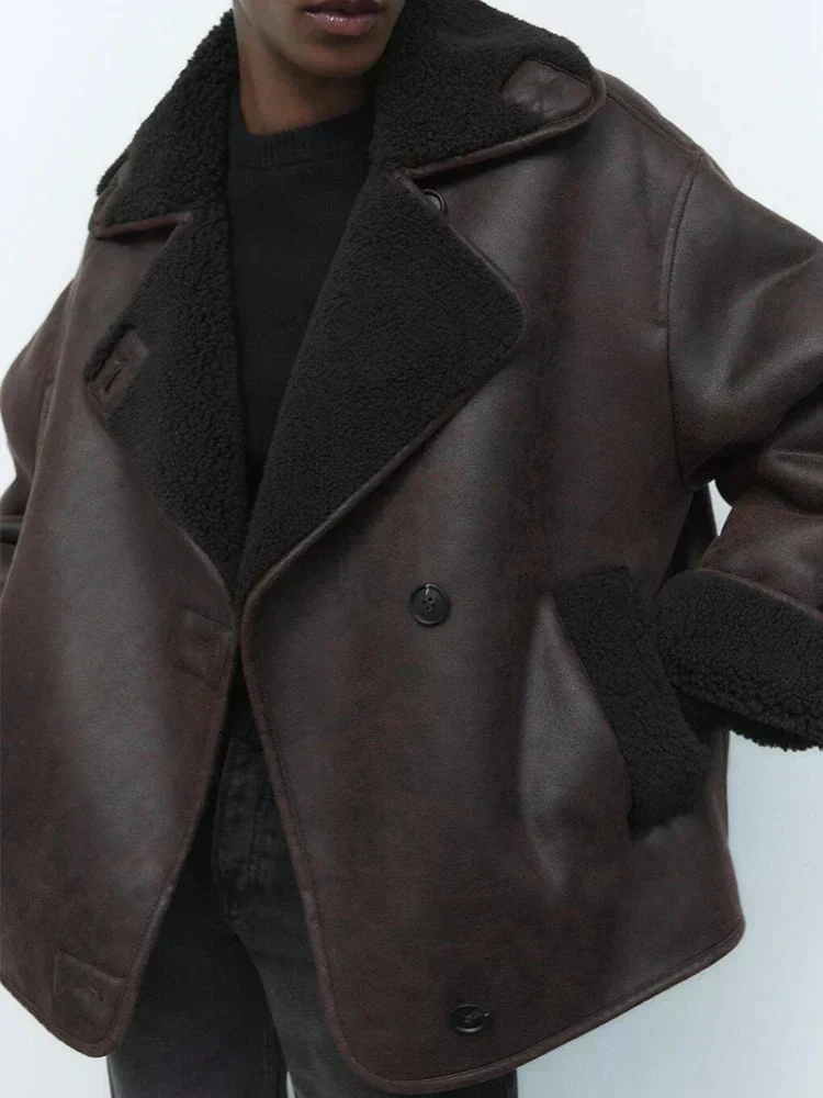 Amelia – Markante Damen Aviator Jacke mit Teddy-Futter - Image 4